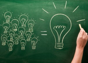 many small light bulbs equal big one